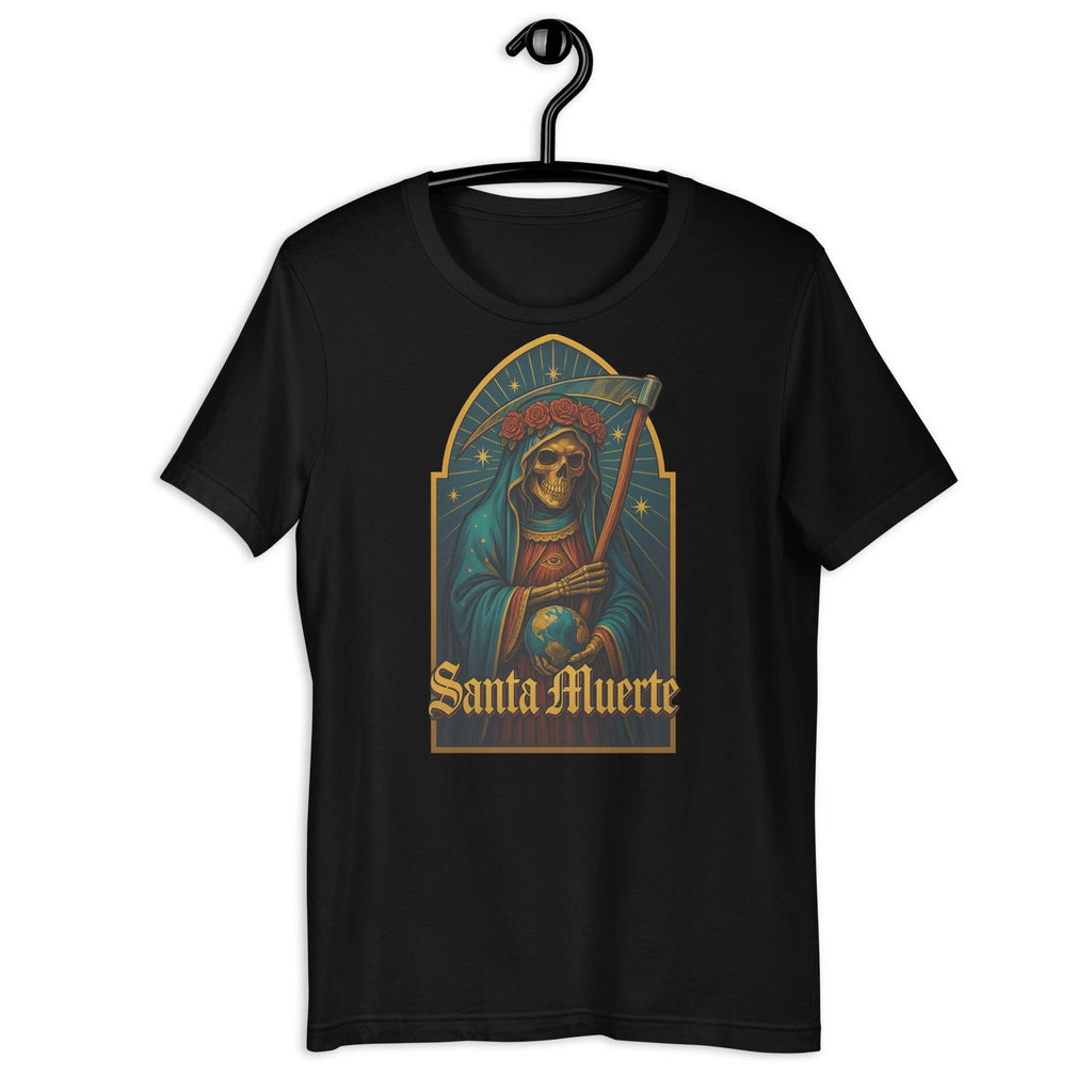 Santa Muerte Grim Reaper T-Shirt Gothic Mexican Skull Art Tee