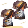 American Flag And Eagle Printed Creative 3D Shirt For Men