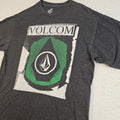 Volcom Stone Big Logo Tee Gray L Y2K Baggy Skate Surf Streetwear Grunge T-Shirt