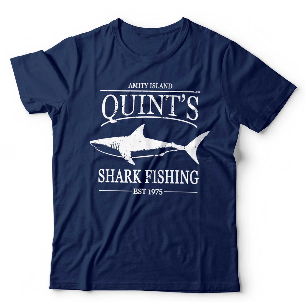 Jaws T Shirt Quint's Shark Fishing Unisex Retro Movie Amity 1975 Film Horror