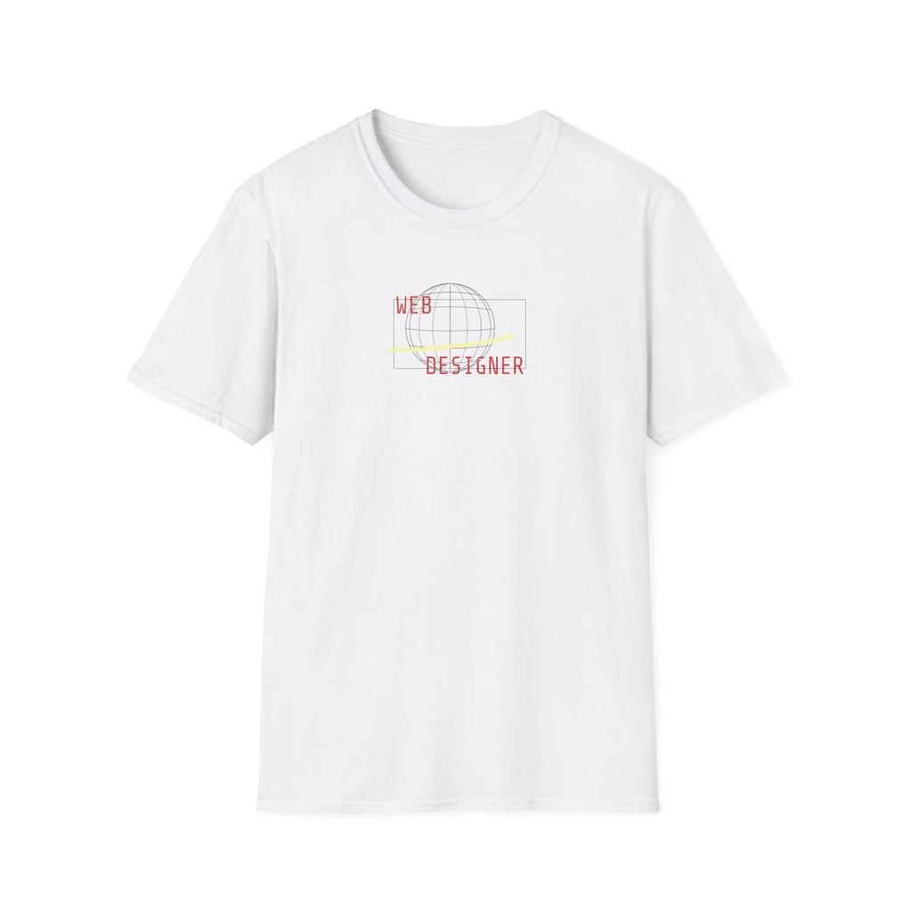 Web Designer T-Shirt | Minimal Grid Logo, Pastel Lines