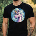 Mens Funny Grumpy Unicorn Print Cotton T-Shirt Size XS to 5XL