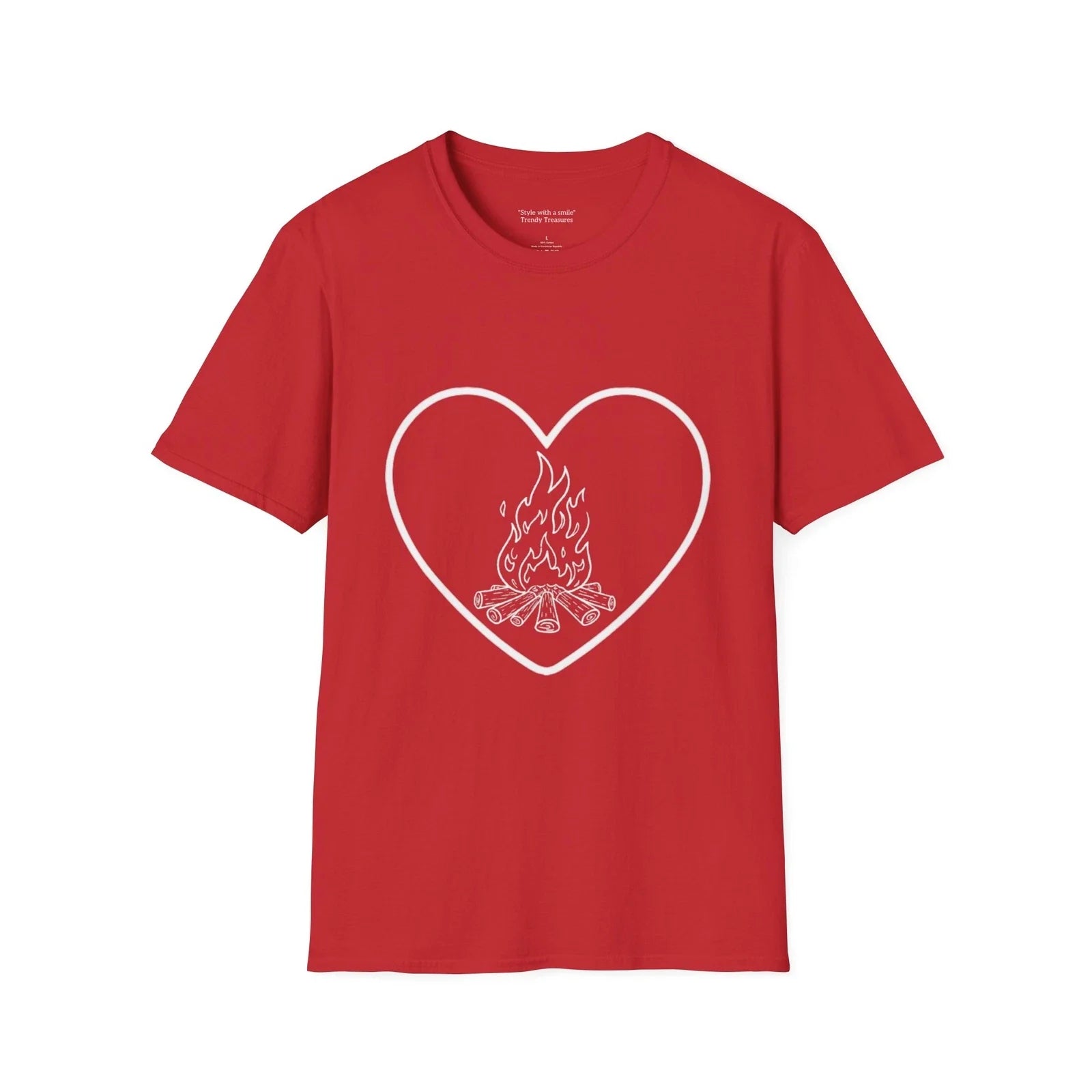 Heart & Campfire Outline Tee – Perfect for Valentine’s or Everyday Adventures