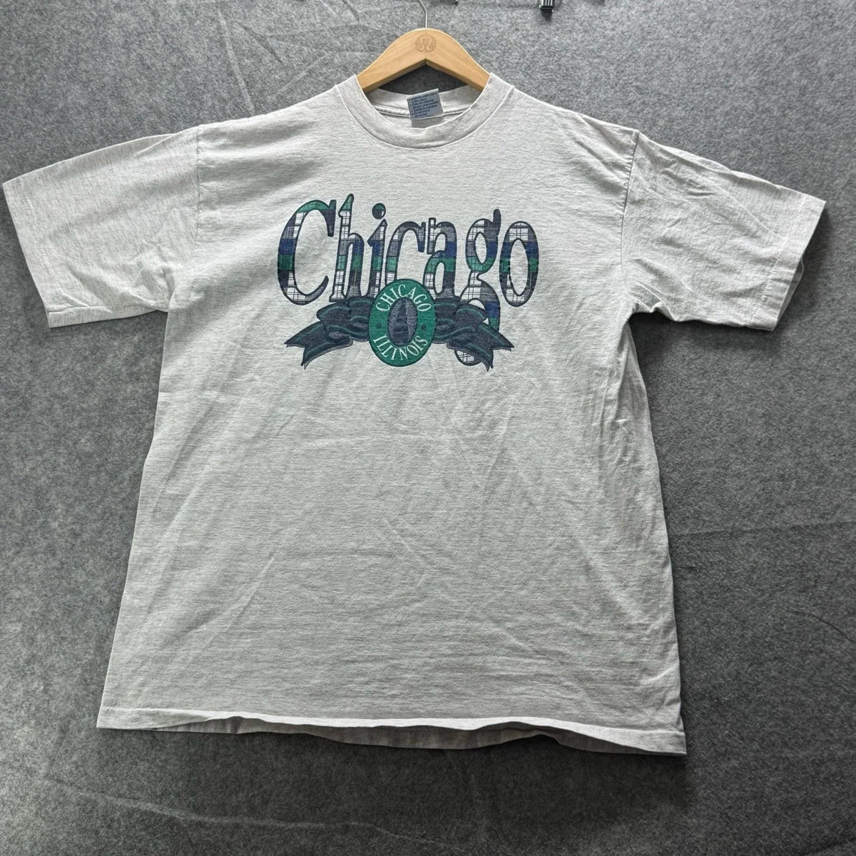 All Sport Shirt Mens XL Gray Chicago Illinois Graphic Tee Crewneck Cotton y2k