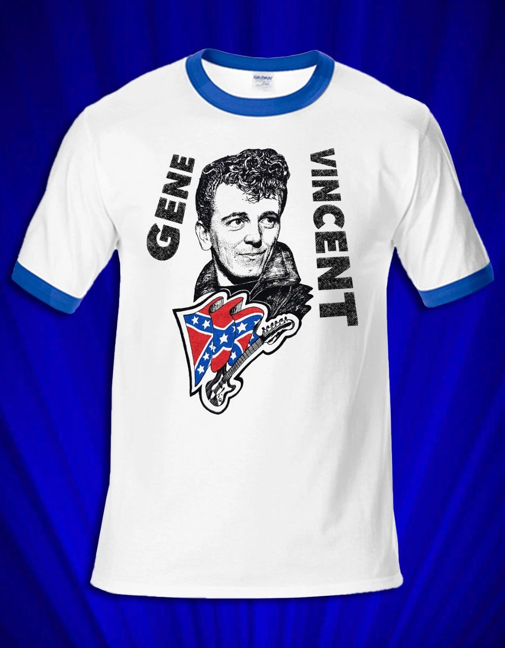 Gene Vincent Rockabilly Legend Punk Unisex SM-XXL RINGER Tee