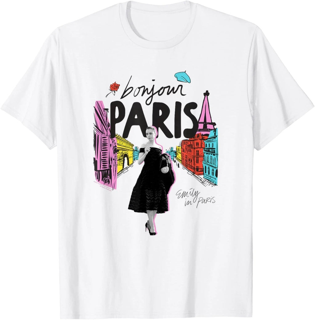 Emily in Paris City Street Photo & Illustration Cute TV Show T-Shirt