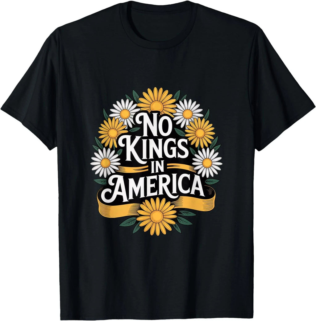 No Kings In America Flower Boho 70s Vintage Women T-Shirt