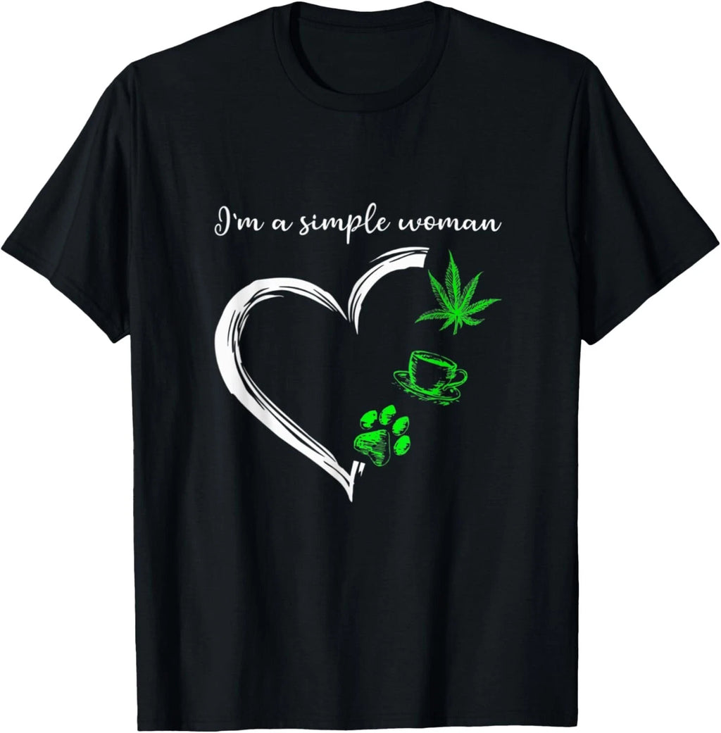 I_m A Simples Woman Loves Weed Coffee And Dog T-Shirt Gift Unisex T-Shirt