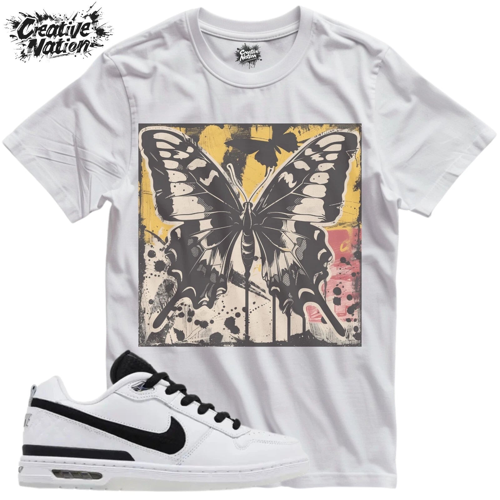 Shirt To Match White Black Unisex Tee Butterfly Shirt
