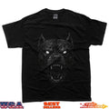 Angry Pitbull Distressed Scratchboard Art T-Shirt