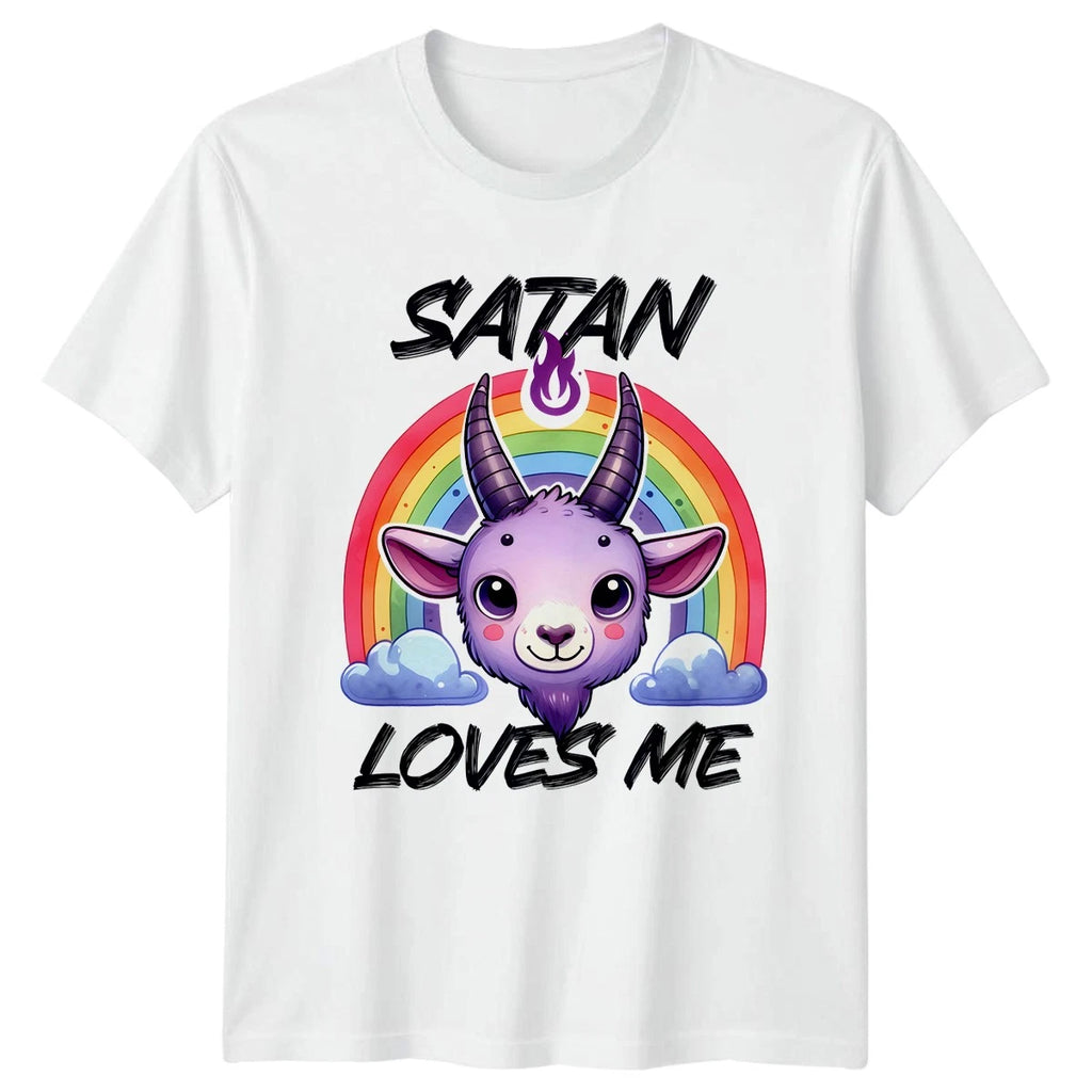 Satan Loves Me T-Shirt Gothic Dark Humor Birthday Gift For Him And Her