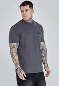 SikSilk Men's Grey Script T-Shirt Small