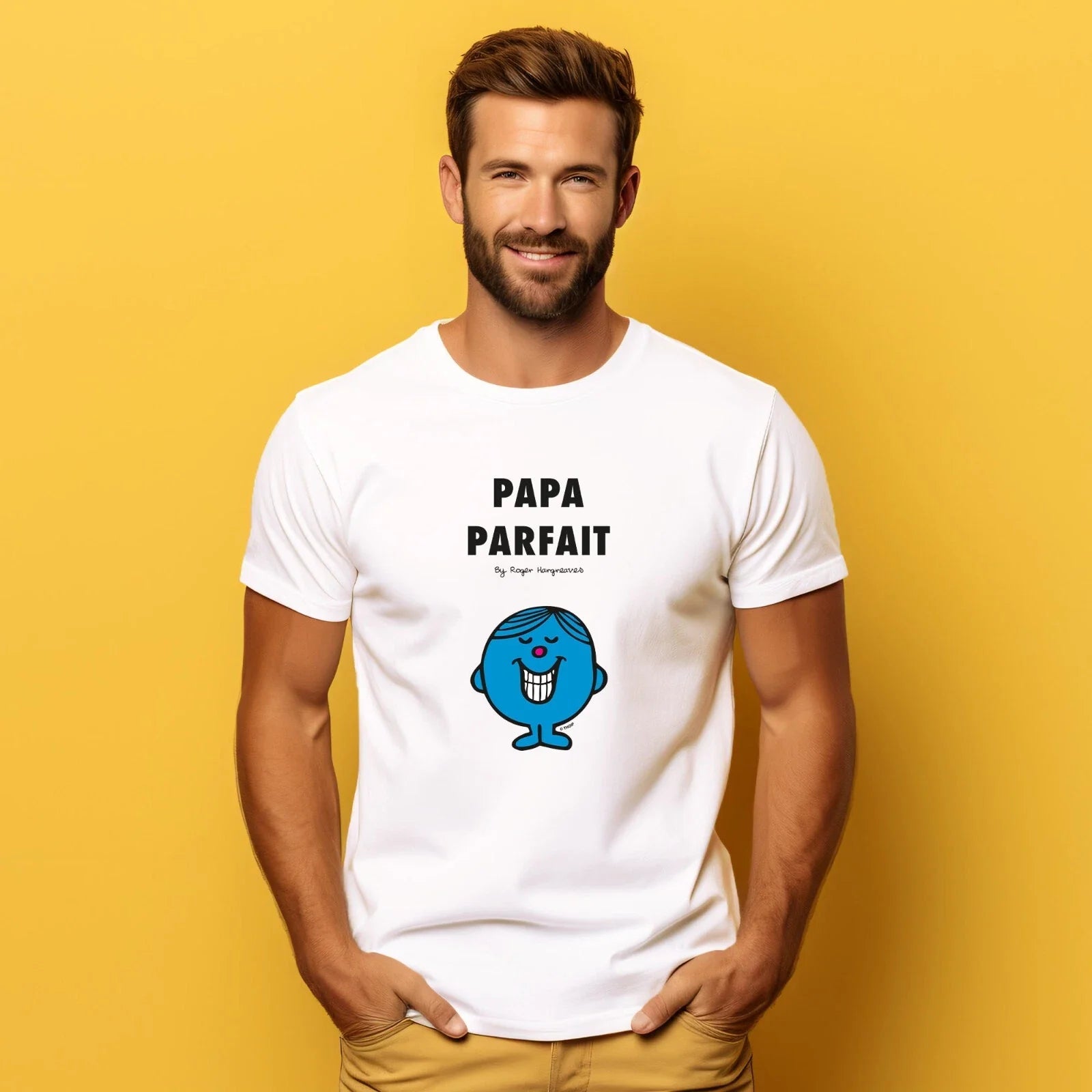 Men's Short Sleeve T-Shirt White, PAPA PARFAIT 2