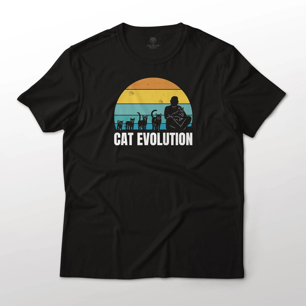 Cat Evolution, Pet Lovers Funny Cat T-Shirt Aesthetic Unisex 100% Cotton Tee