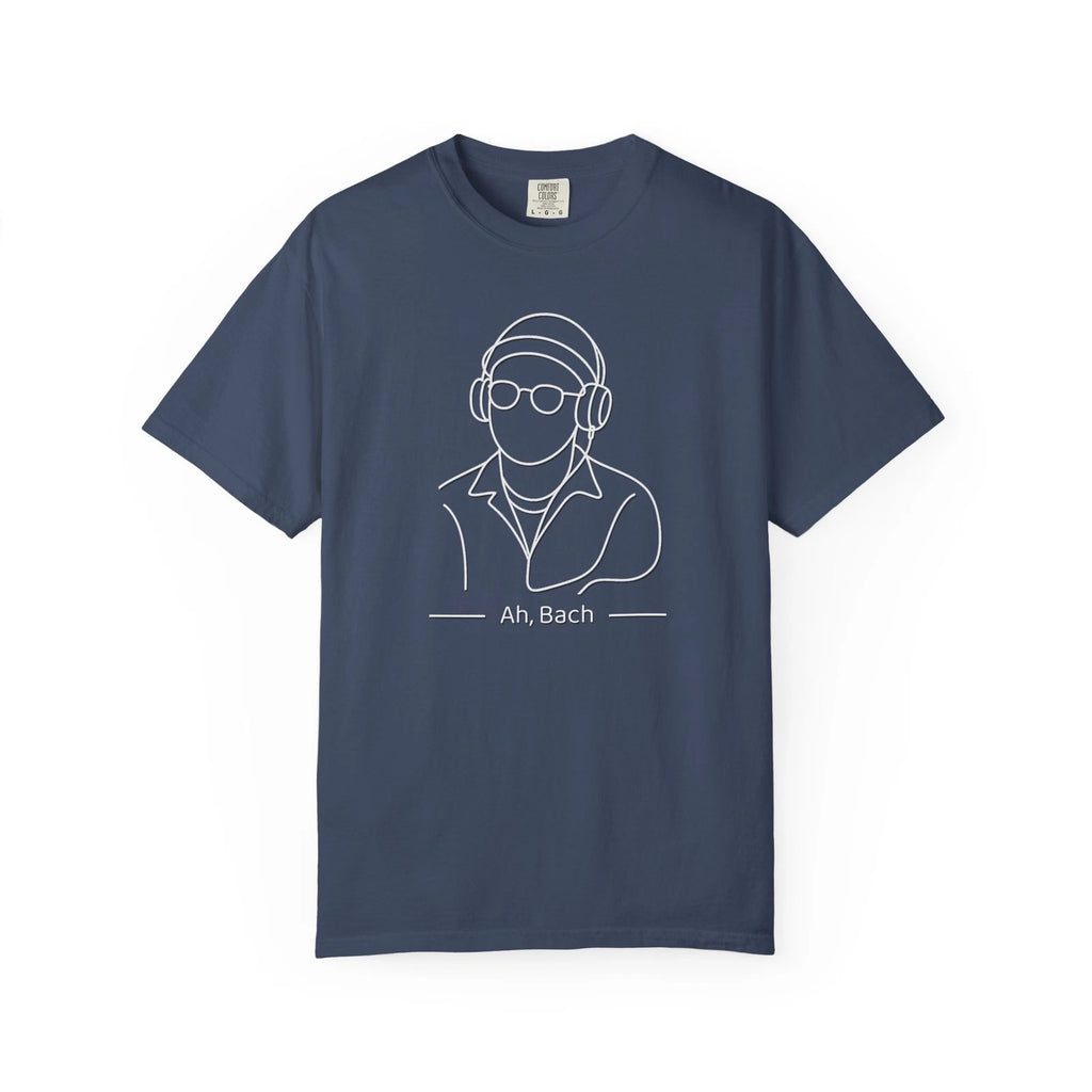 Ah Bach T-Shirt, Minimalist Line Art Drawing, Retro TV