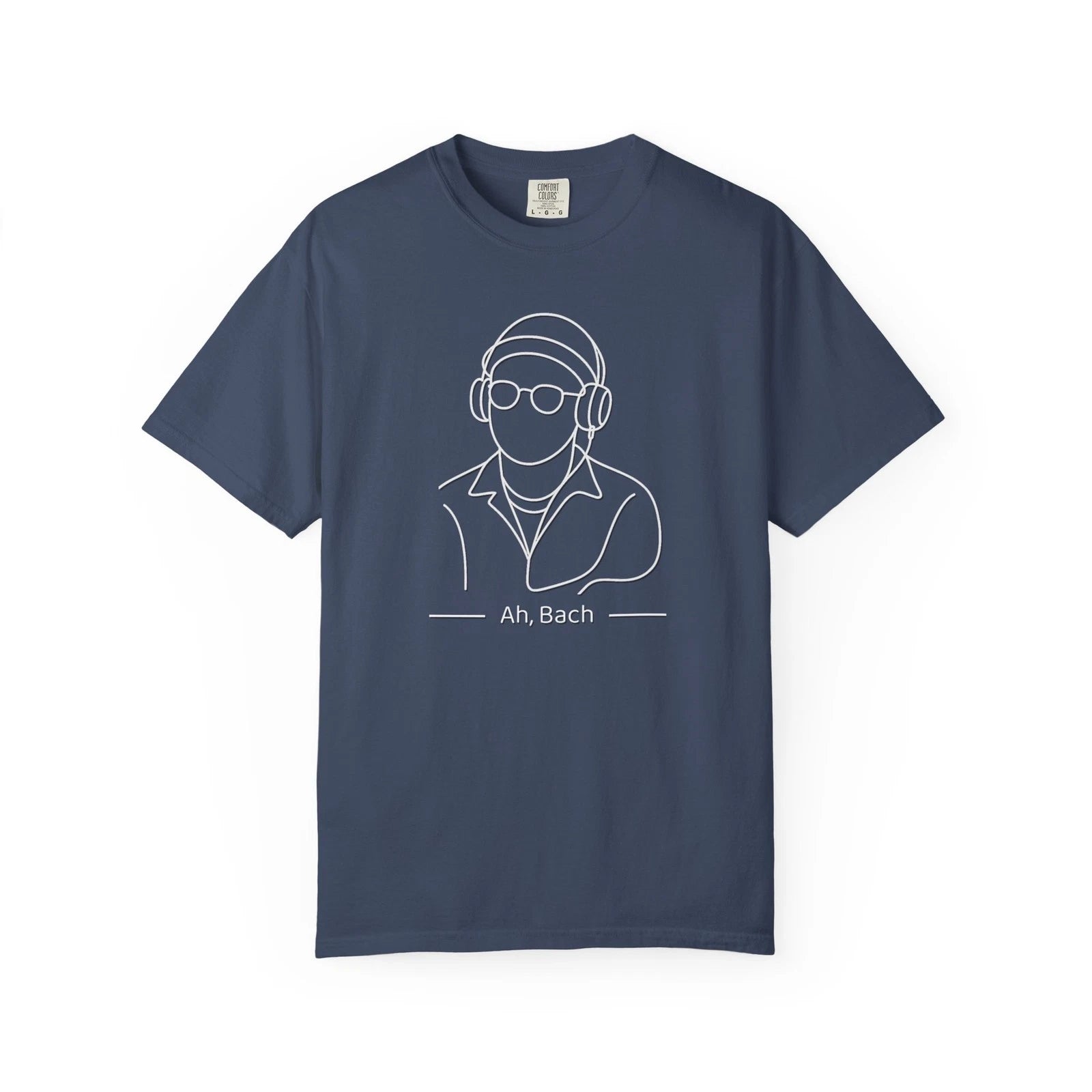 Ah Bach T-Shirt, Minimalist Line Art Drawing, Retro TV