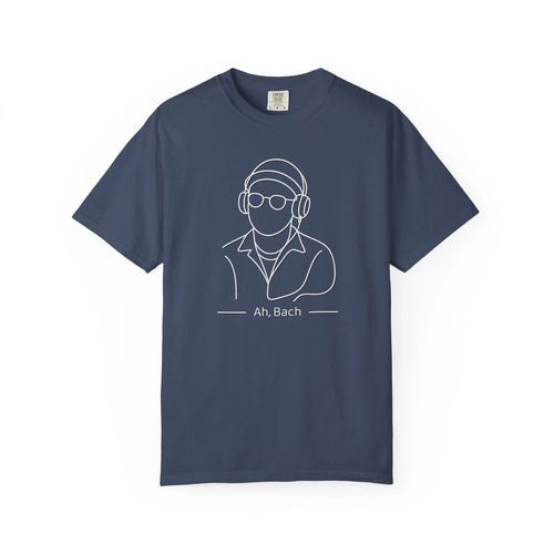 Ah Bach T-Shirt, Minimalist Line Art Drawing, Retro TV