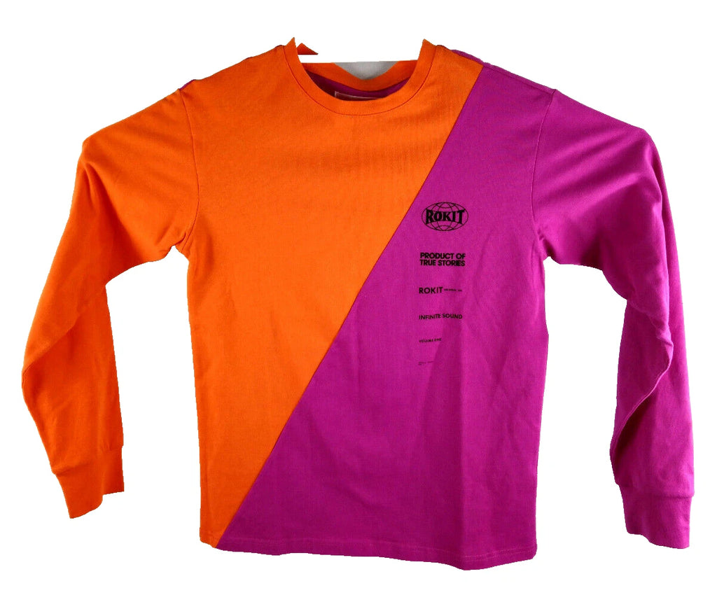 Rokit Slasher Long Sleeve Tee Shirt Street Fashion Double Side Print Men Size  M