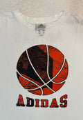 Vintage 2000s Y2K Adidas Basketball Hoop Graphic Design Streetwear T-Shirt, L XL