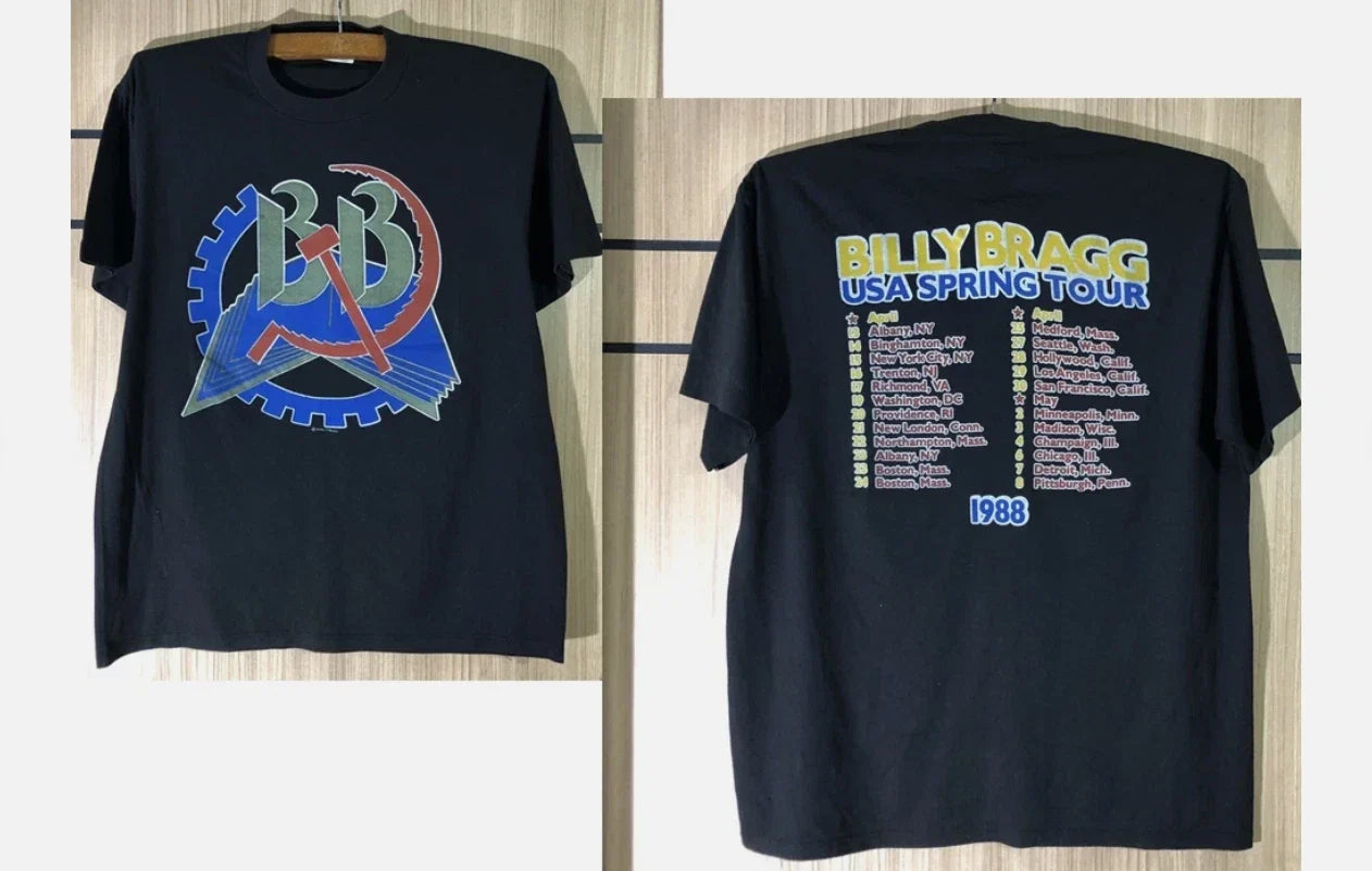 2 Sides Billy Bragg Rock Band Tour Rare 80s All Size S-5XL Shirt