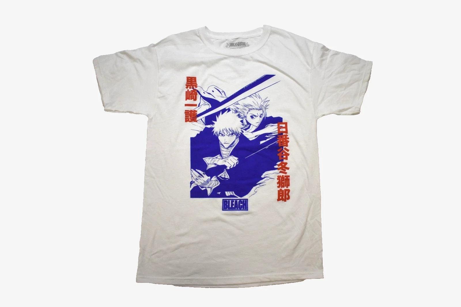 Bleach Anime Series Ichigo & Toshiro Kanji White Mens Shirt New XS, S, M, 3XL