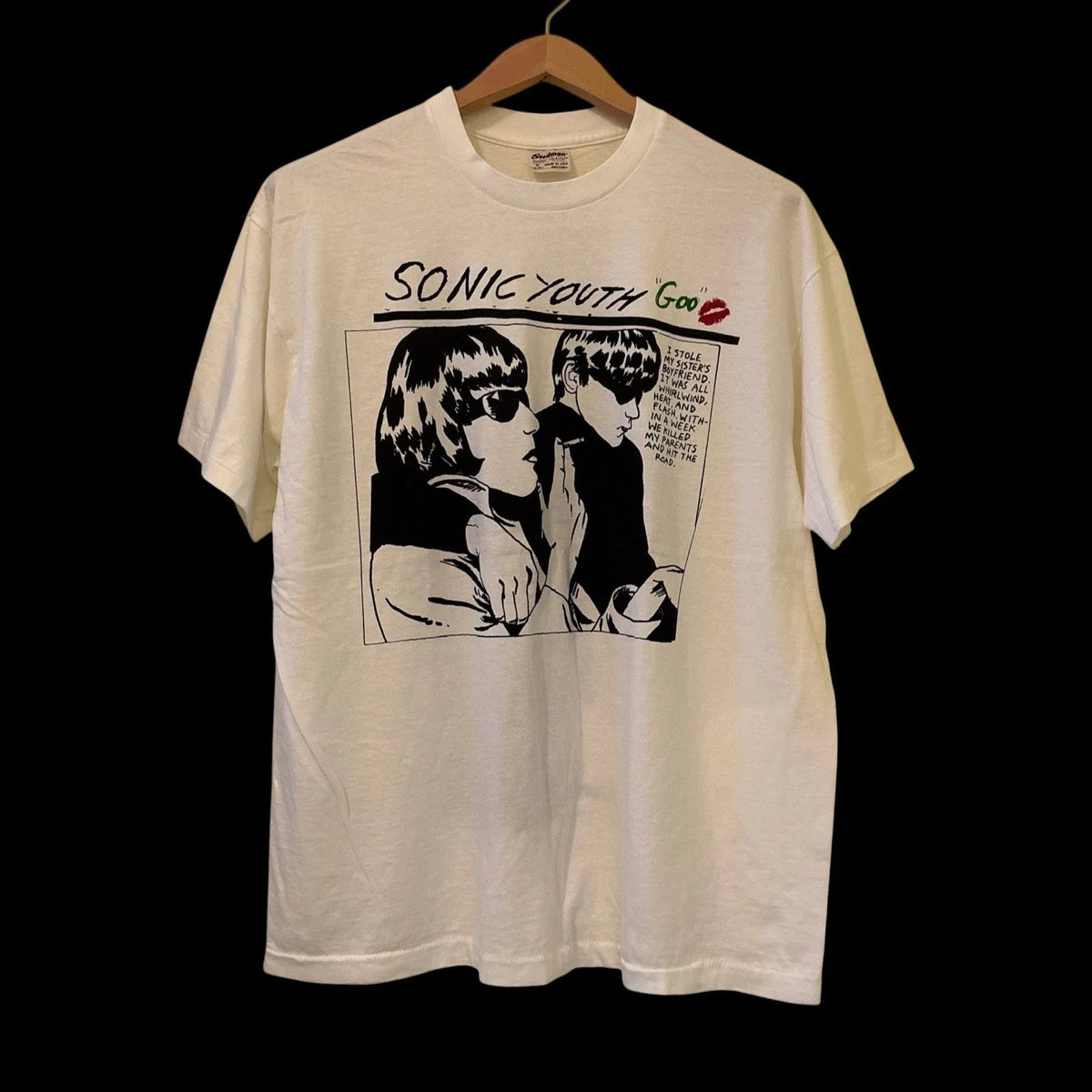 Vintage Sonic Youth Goo 90s Band Grunge Concert White Sz XL T-Shirt REPRINT