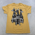 3Forty Inc Syndicate T Shirt Mens Medium Yellow Doberman Graphic Streetwear Tee