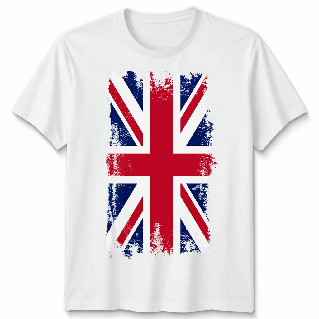 Great Britain Unisex T Shirt Union Jack Grunge Flag Graphic Tee