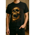 Y2K Skull Graphic Shirt Men's Black Tee Goth Emo Grunge Horror Graphic Size M