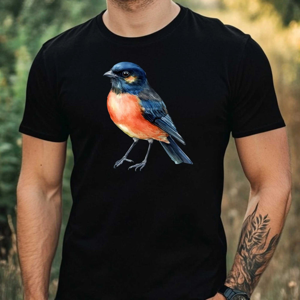 Mens Watercolour Bird Print Cotton T-Shirt Size XS to 5XL