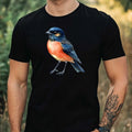 Mens Watercolour Bird Print Cotton T-Shirt Size XS to 5XL