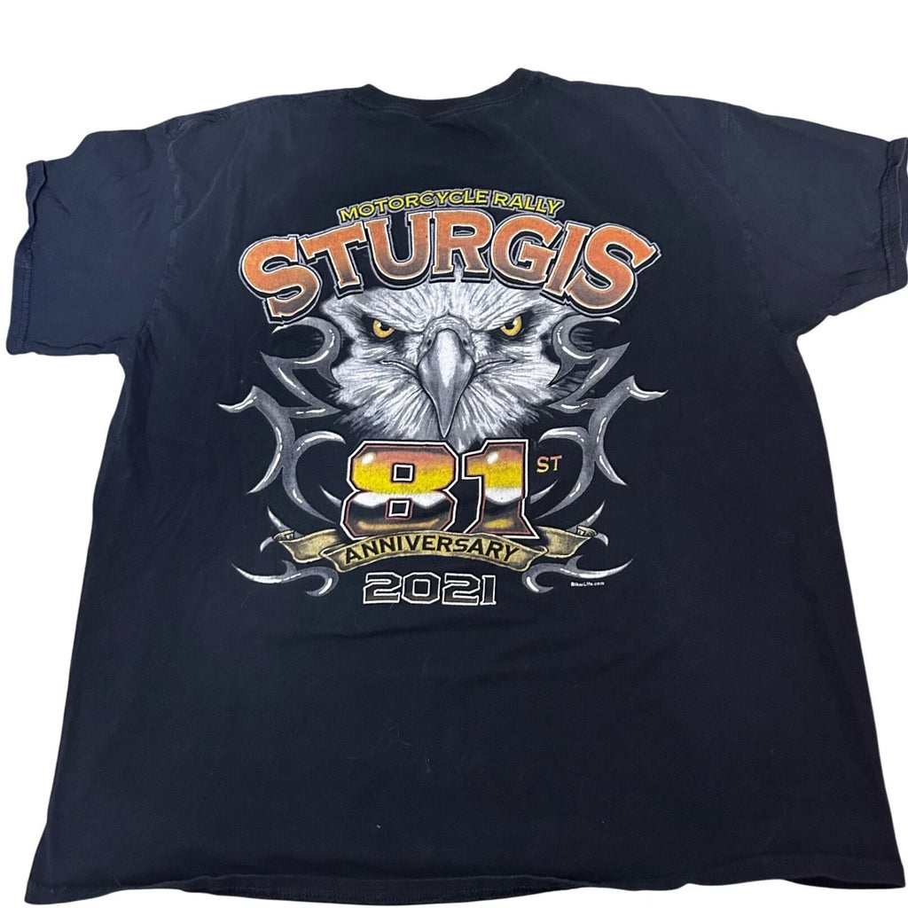 sturgis grunge motorcycle bald eagle graphic tee