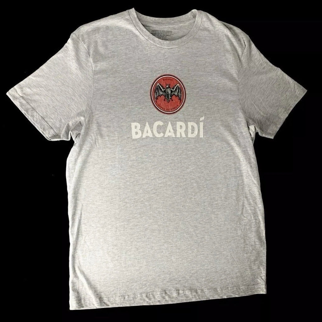NEW Bacardi Rum Logo Gray Short Sleeved Shirt Men’s Size Large SUPER SOFT