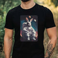 Mens Rabbit Astronaut Print Cotton T-Shirt Size XS to 5XL