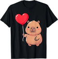 Cute Valentine Capybara Heart Balloon Kawaii Unisex T-Shirt