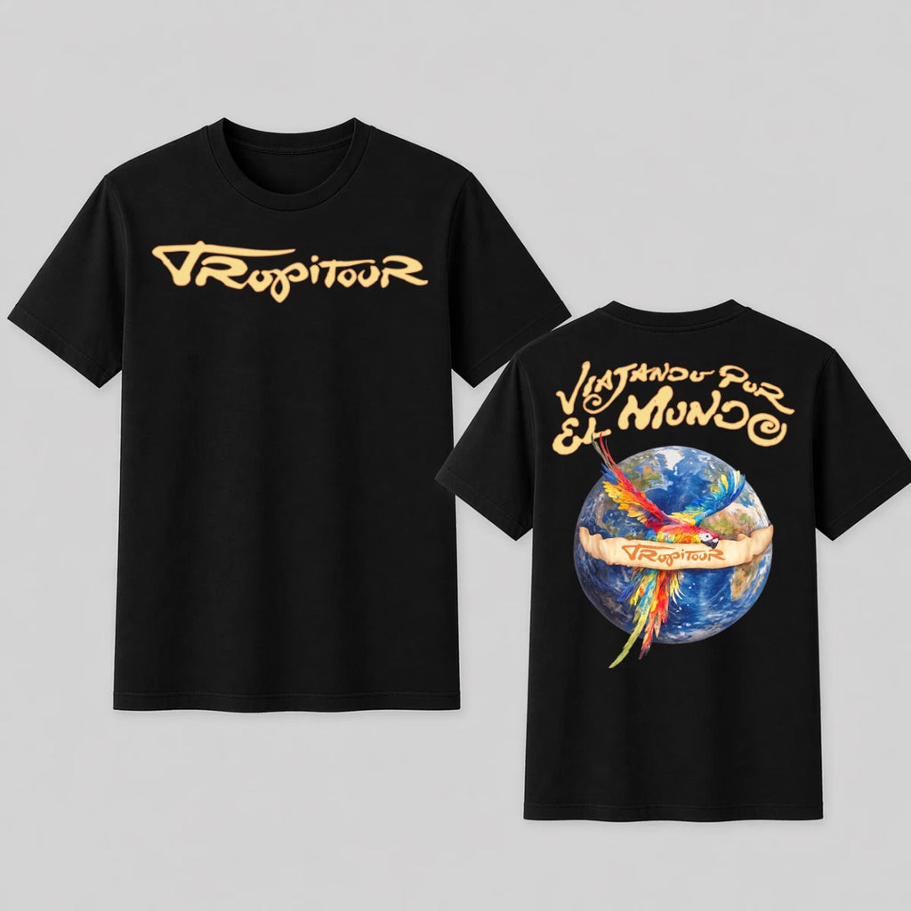 Travis Scott Utopia Tour El Mundo Graphic T-Shirt Black Rap Tee Unisex
