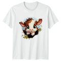 Cute Peeking Baby Cow T-Shirt Cow Animal Gift For Him And Her
