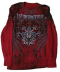 🔥 Vintage Y2K Raw State Redemption Thermal Shirt Cross Wings Mens Medium 27x19