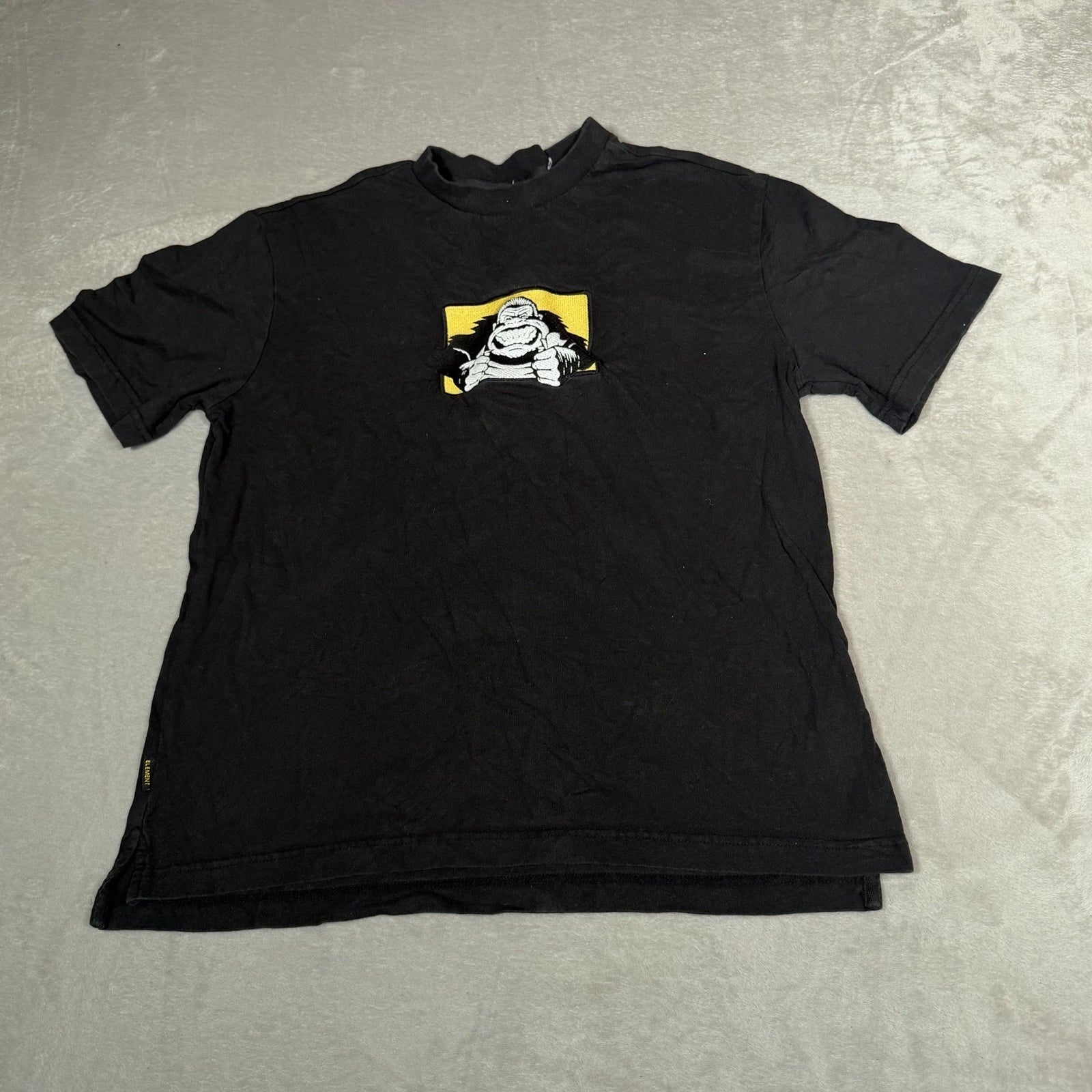 VTG Element x Burleys Shirt Mens Medium Black Gorilla Monkey Skate Y2K