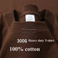 Heavyweight 300gsm Cotton T-Shirt Men Oversized American Pure Cotton Casual Tee
