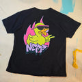 Neff Men L Black Duck T-Shirt Tee Flame Streetwear Hypebeast Skater Y2k 21x27