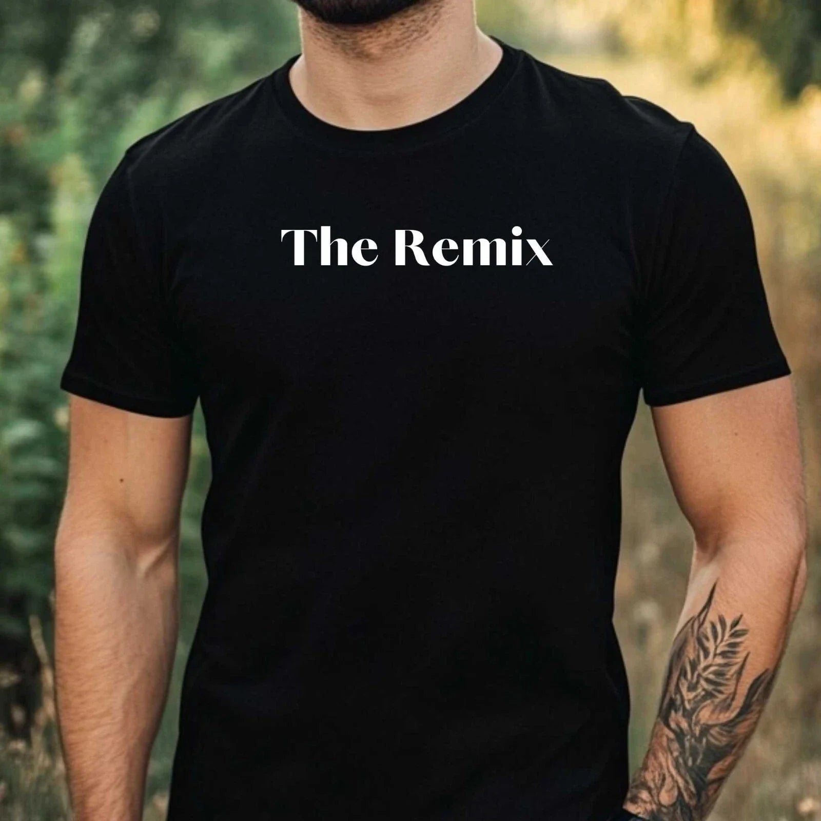 Mens The Remix Motif Cotton T-Shirt Size XS to 5XL