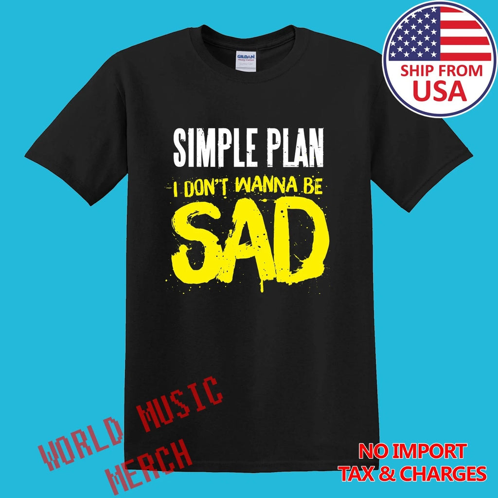 Simple Plan I Don't Wanna Be Sad Men's Black Size S-5XL