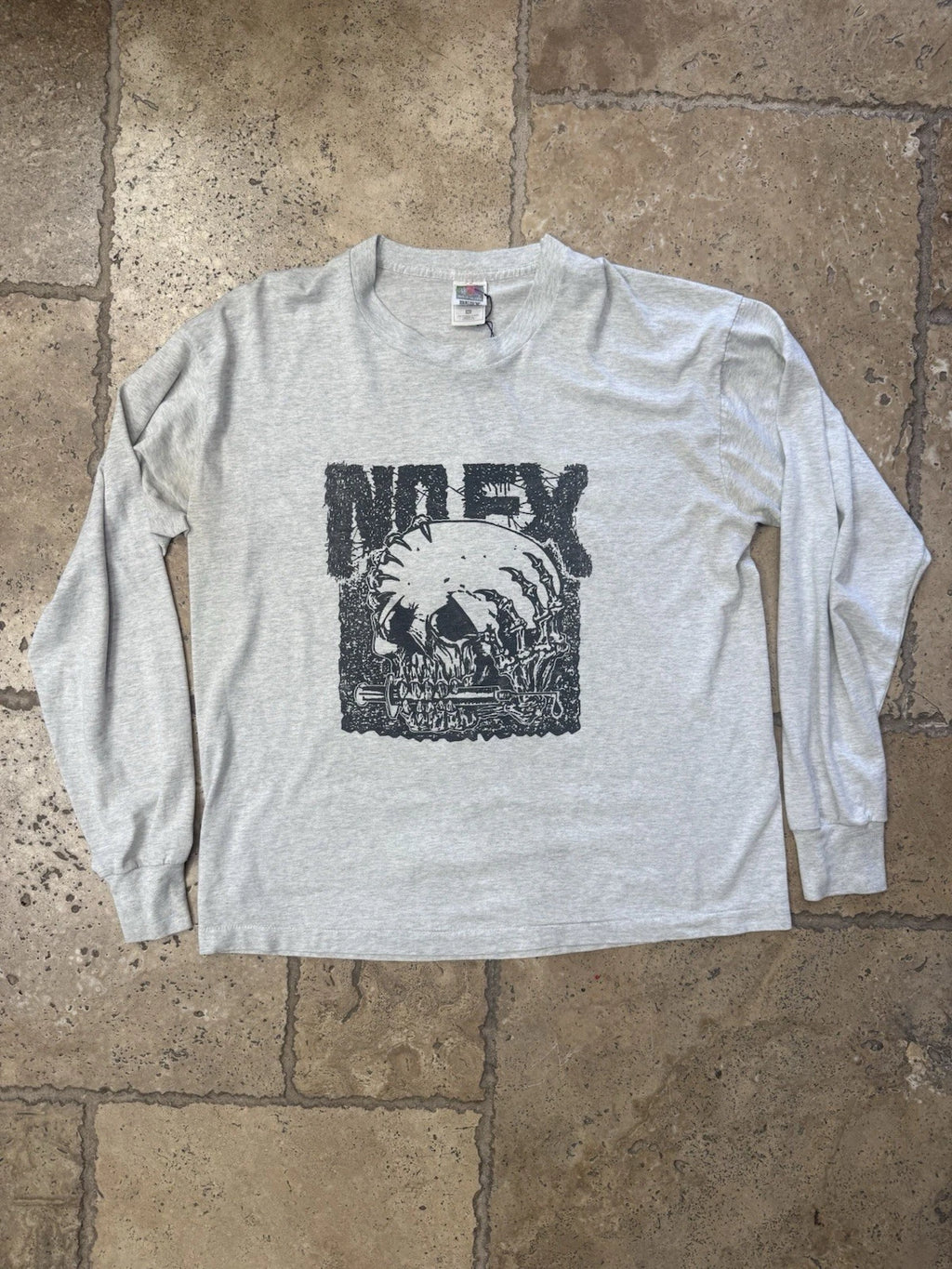 RARE Vintage NOFX Long Sleeve Shirt 90s OG Skull Size XL Punk Fat Mike
