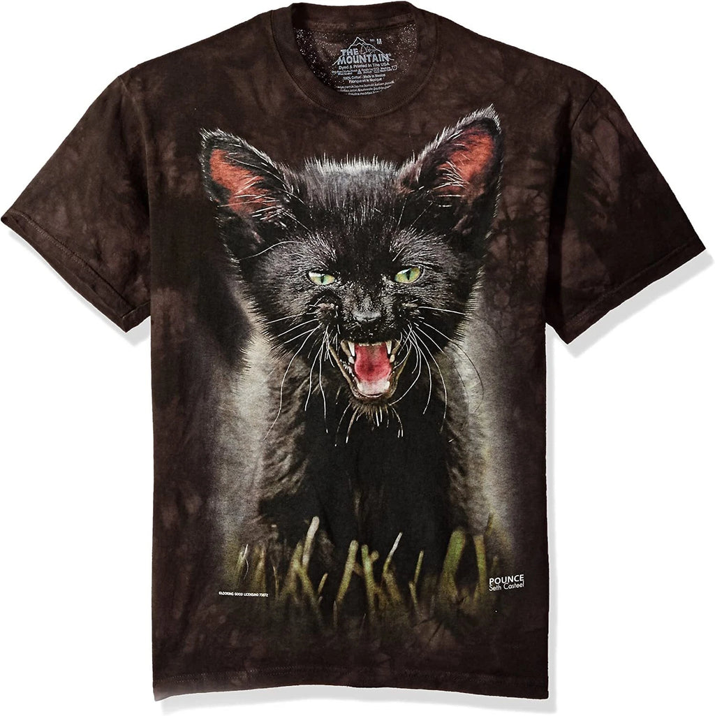 The Mountain Black Cat Kitten Pounce Princess Leia Black Kitty Cute T-Shirt S