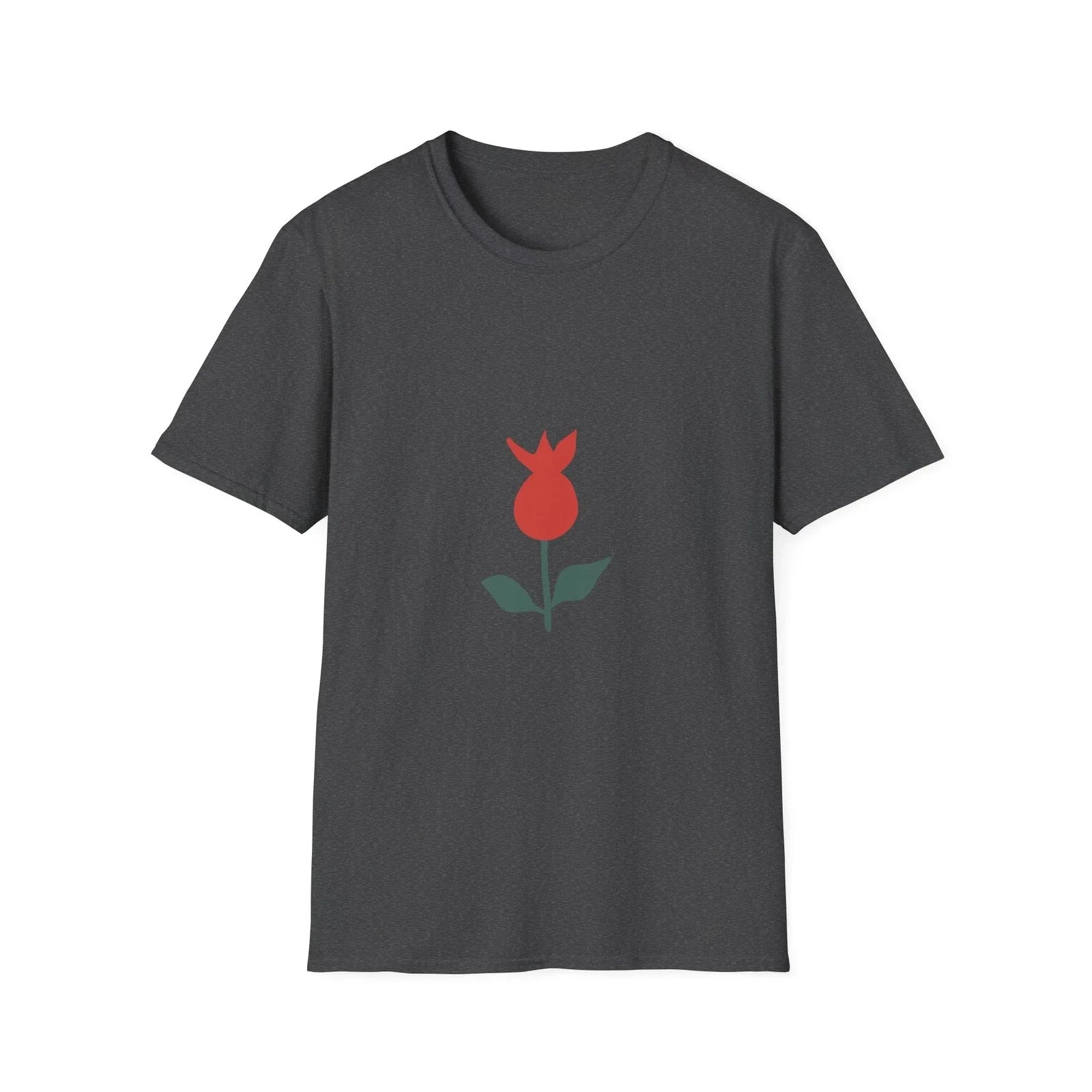 Simple Tulip Flower T Shirt Soft Breathable Cotton Minimal Graphic Casual Tee