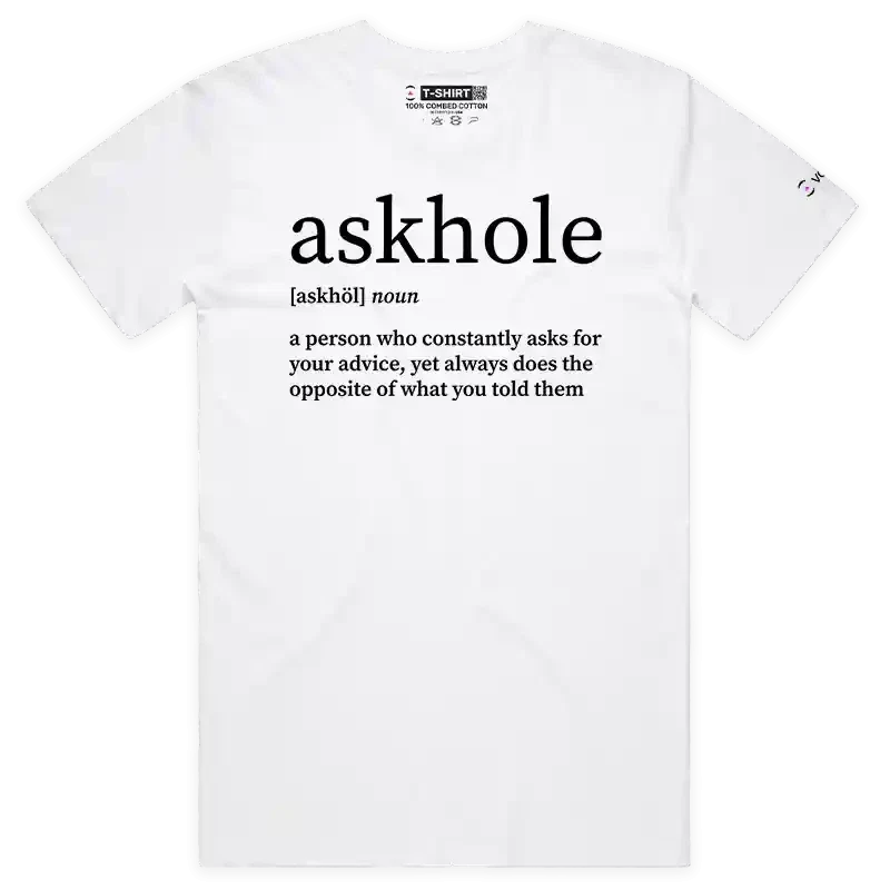 VOICEART Askhole Funny Wordplay Memes T-Shirt with Premium Graphic Design
