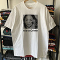 90s Sade Parody It Is A Crime Aged T-Shirt White M
