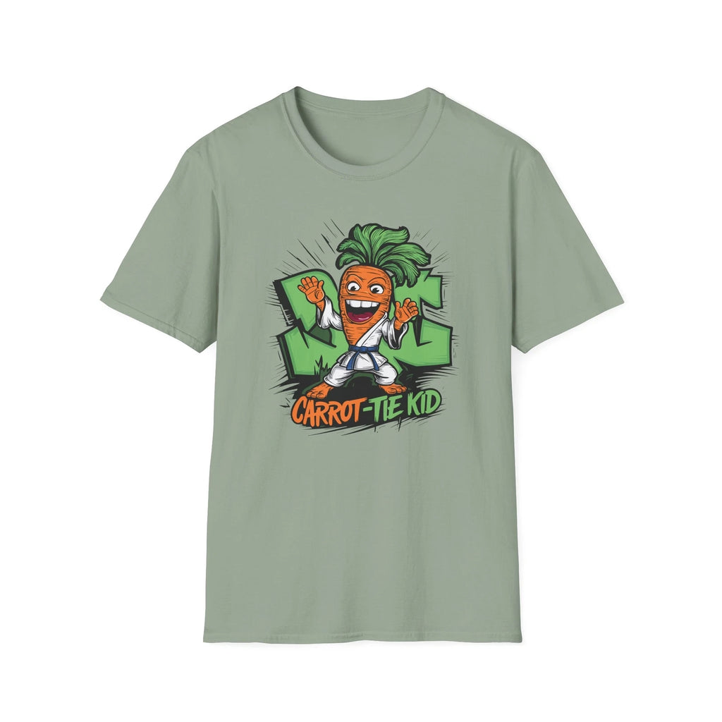 CARROT FUNNY FOOD PUN T-SHIRT MINIMALIST DESIGN VEGETARIAN GILDAN UNISEX SAGE