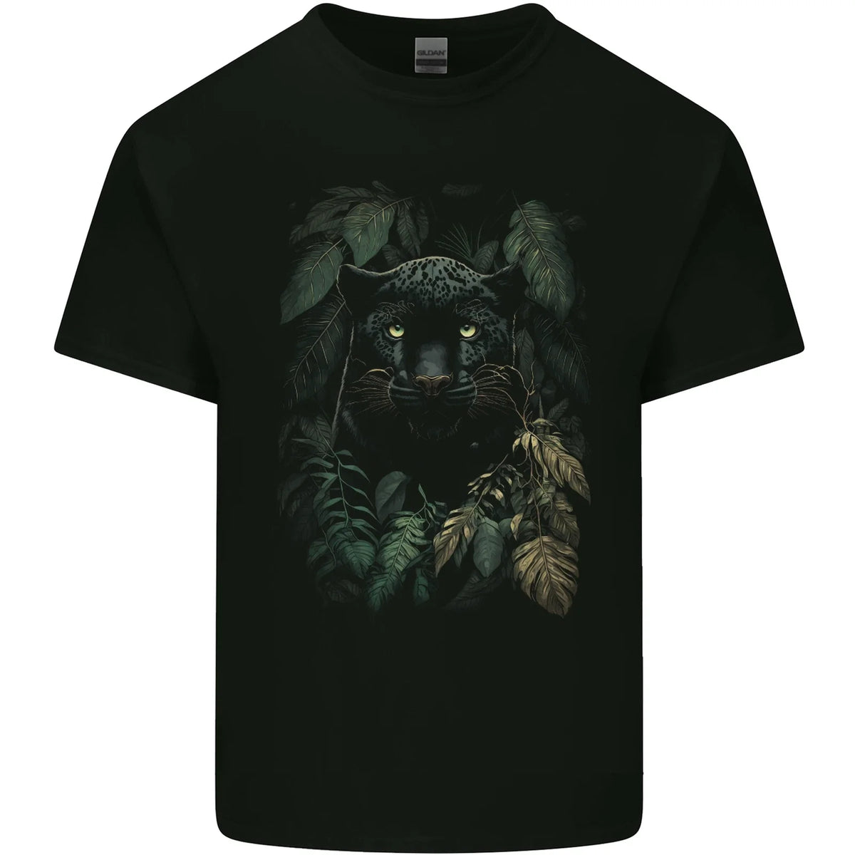 A Black Jaguar Wild Cat Mens Cotton T-Shirt Tee Top